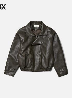 DEINET Faux Leather Bomber Jacket 飞行员夹克 HBX