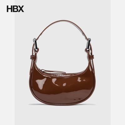 BY FAR MINI SOHO CHOCOLATE PATENT LEATHER 单肩包女HBX