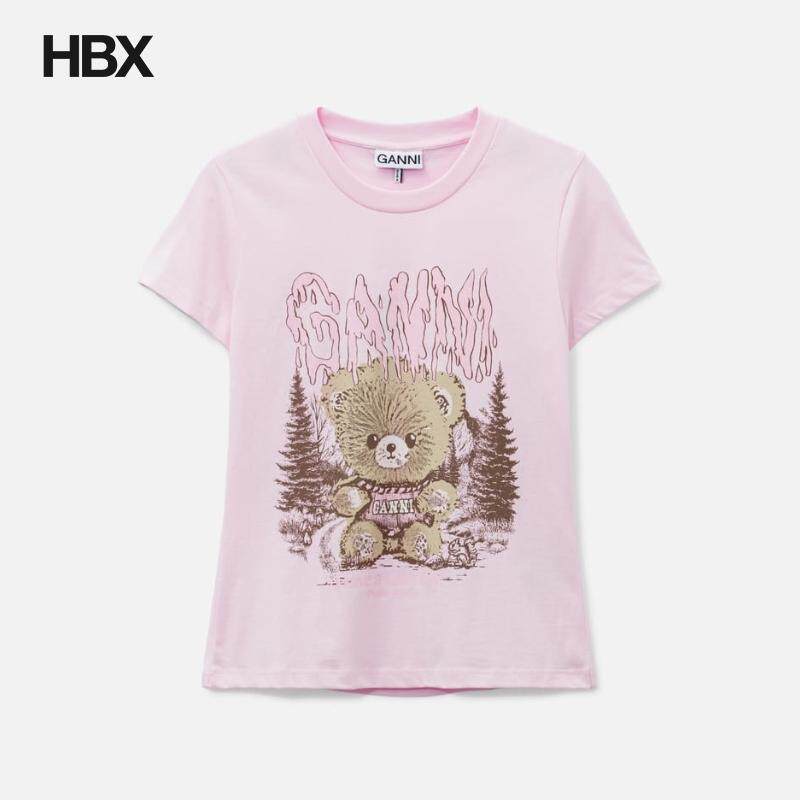 Ganni Baby Fit T-Shirt With Forest Teddy 短袖T恤女HBX