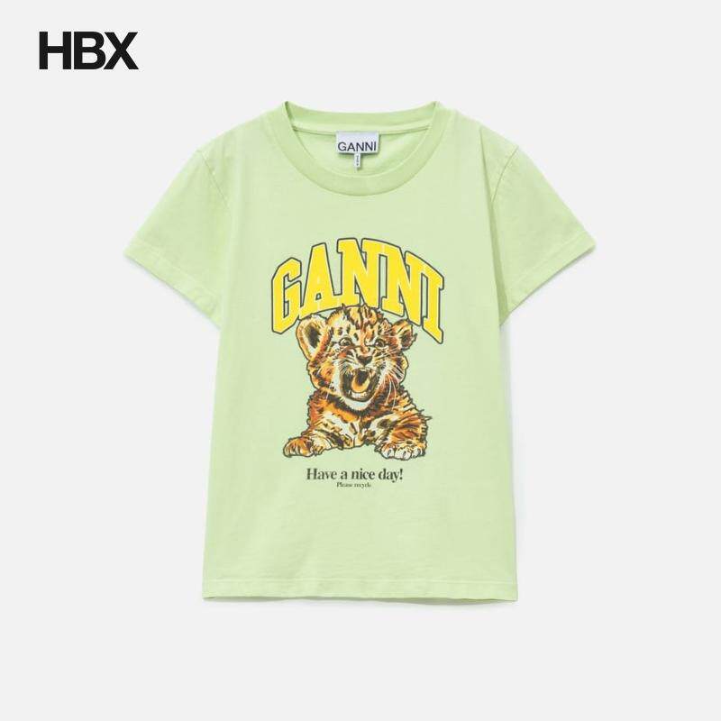 Ganni Baby Fit T-Shirt With Tiger 短袖T恤女HBX