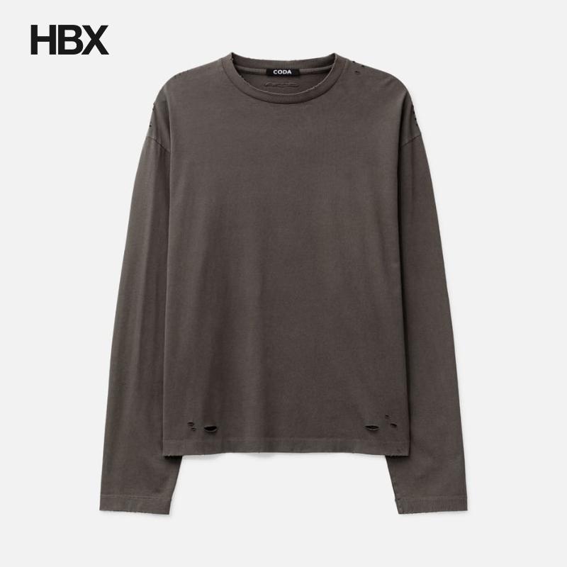 CODA Faded Grey Aging Damaged Long Sleeve 长袖T恤男HBX