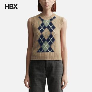 针织衫 Ami Sweater Sleeveless 马甲女HBX Argyle