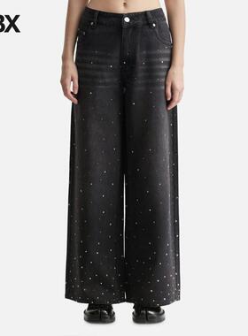 House of Sunny Crystallised Wide Leg Denim 牛仔裤女HBX