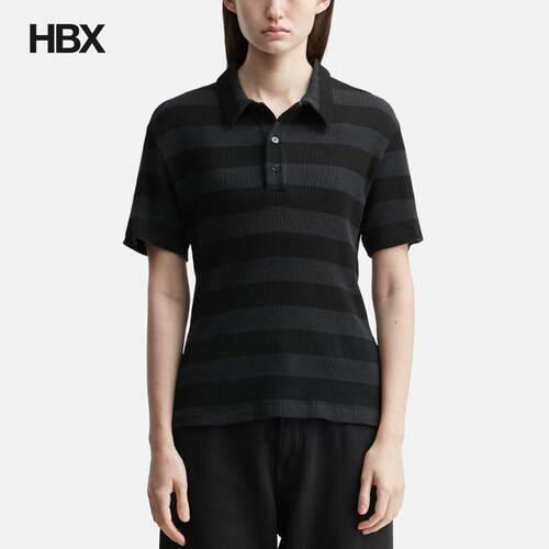 MM6 Maison Margiela Ribbed Polo Top Polo衫女HBX