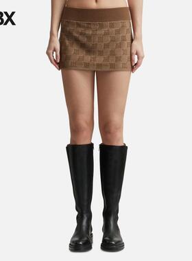 Misbhv SILK WOOL KNITTED MONOGRAM MINI SKIRT 半身裙女HBX
