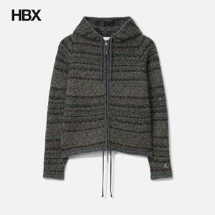 ROA Fair Isle Felted Knit Zip Up Hoodie 针织衫男HBX