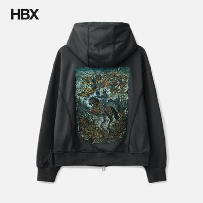 SONGZIO Knight Embroidered Zip Up 帽衫外套卫衣男HBX
