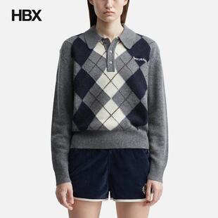 Serif Logo 针织衫 女HBX Polo Rich Cashmere Sporty Argyle