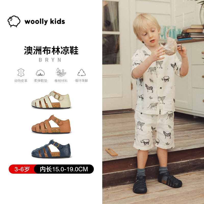 woollykids小羊沃利澳洲真皮夏季新款凉鞋男女宝宝软底防滑勃肯鞋