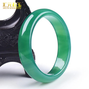 冰种绿玉髓手镯草绿色玛瑙玉镯冰种玉髓碧玉玉石镯子