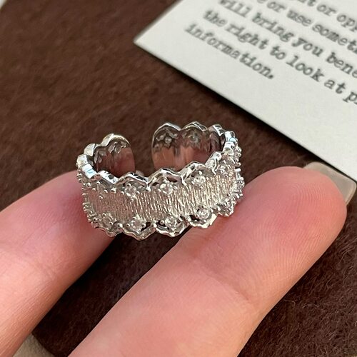 法国capinkofins925银蕾丝花边拉丝戒指轻奢中古vinta