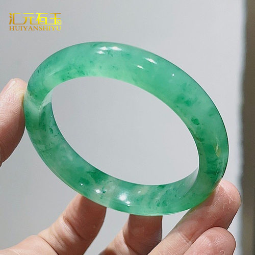 独龙玉手镯非洲翠玉玉镯子高冰玉石翡翠色镯子