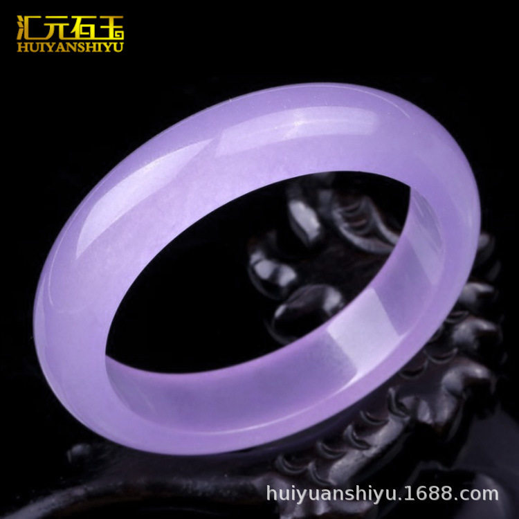 紫罗兰冰种玉石手镯冰种紫色玉镯子玉器