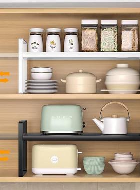 Kitchen storage rack retractable cabinet layered storage rack multifunctional countertop seasoning