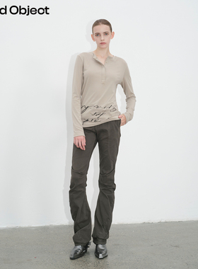 Found Object 倒置印花亨利领长袖针织衫 Park Print Henley Top