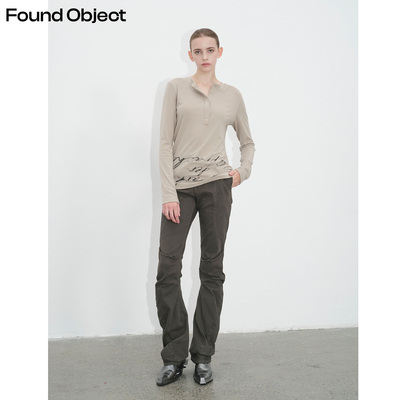 Found Object 倒置印花亨利领长袖针织衫 Park Print Henley Top