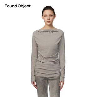 Found Object 层叠一字肩印花针织衫 Off-the-Shoulder Knit Top