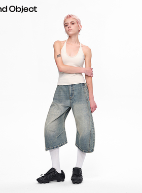 Found Object 复古阔腿弯刀曲线七分牛仔裤 Blatt Cropped Jeans