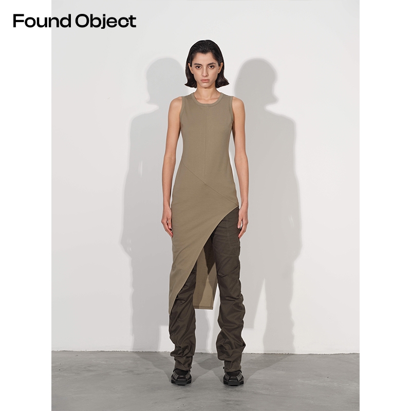 Found Object 醋酸凉感不对称开衩针织连体背心裙 Kante Dress