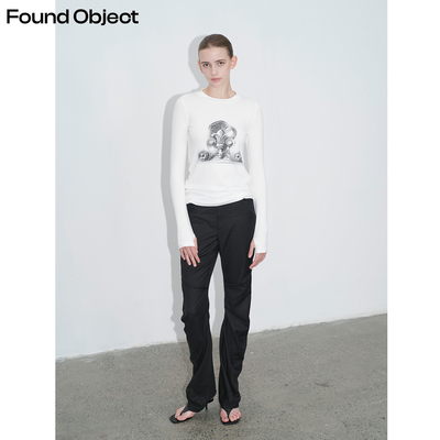Found Object 设计感建筑纹理修身长袖T恤针织衫 Long Sleeve Top