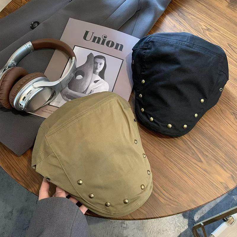 韩版复古铆钉前进帽女春夏季薄款遮阳报童帽子休闲小众鸭舌贝雷帽,服饰配件/皮带/帽子/围巾,帽子,淘宝优惠券,粉丝福利购,淘宝优惠卷