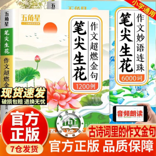 【官方正版-现货速发】笔尖生花作文妙语连珠6000词+作文超燃金句1200例 五角星笔尖生花书 笔尖生花词语6000例 小学通用高分金句