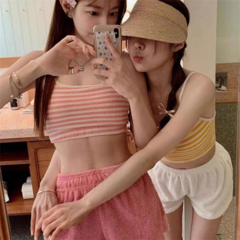 新款少女风条纹比基尼性
