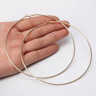 Trendy Large Hoop Earrings Big Smooth Circle Earring