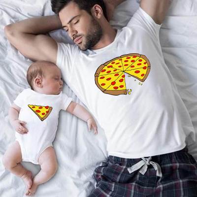 Family Matching Clothes Father Mother Daughter Son Pizza T-