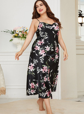 2024 New ladies long night dress plus size pajamas for women