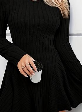 Plus size women's dress Knitted tops for autumn winter 2024