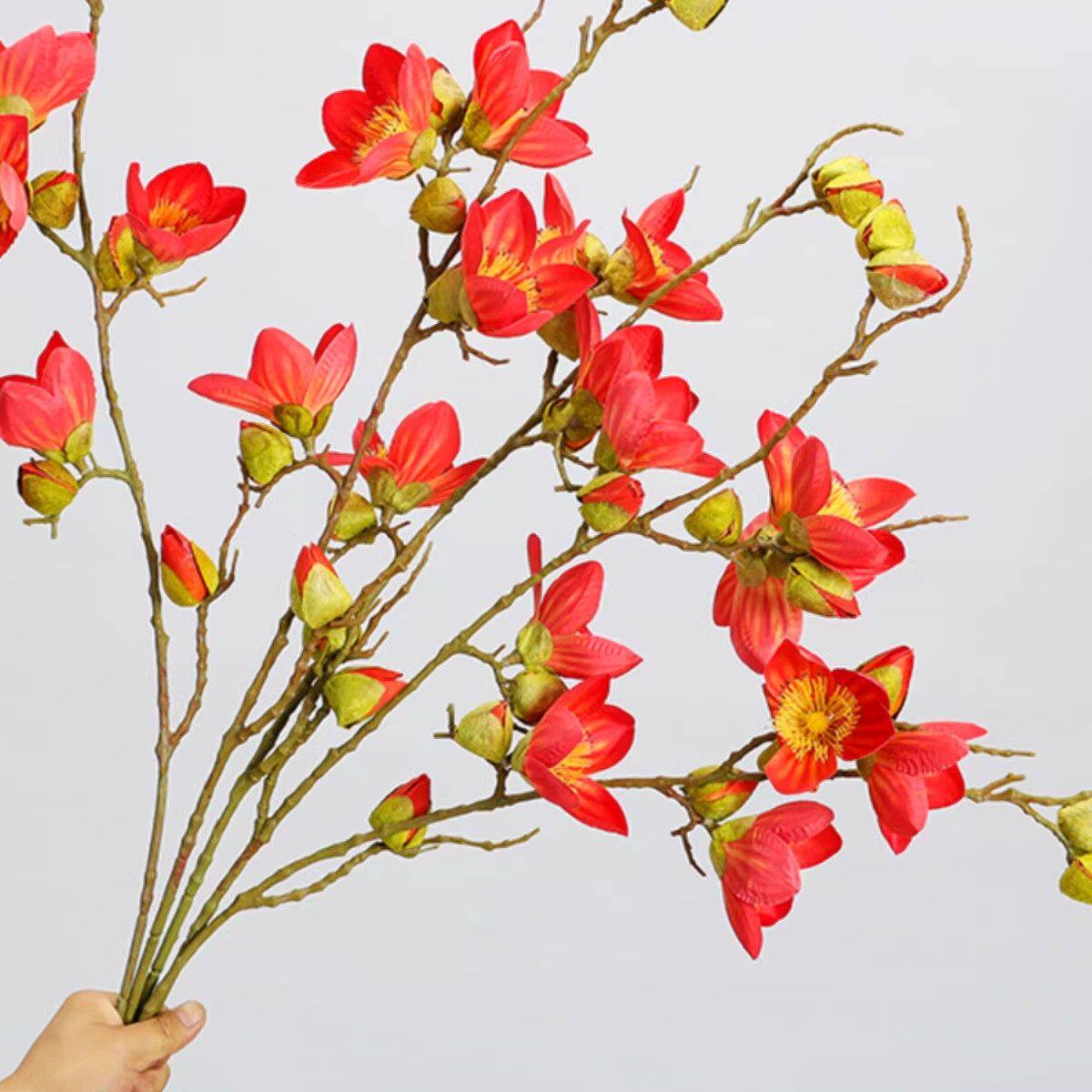 仿真木棉花朵玉兰花英雄花假花绢花客厅电视柜玄关摆件高级感干花