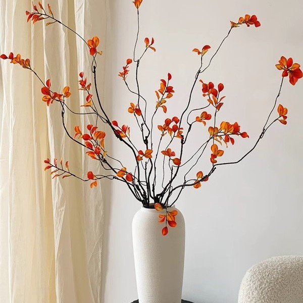 枫叶仿真花干花花束客厅摆设秋叶干树枝树干民宿侘寂风装饰品摆件