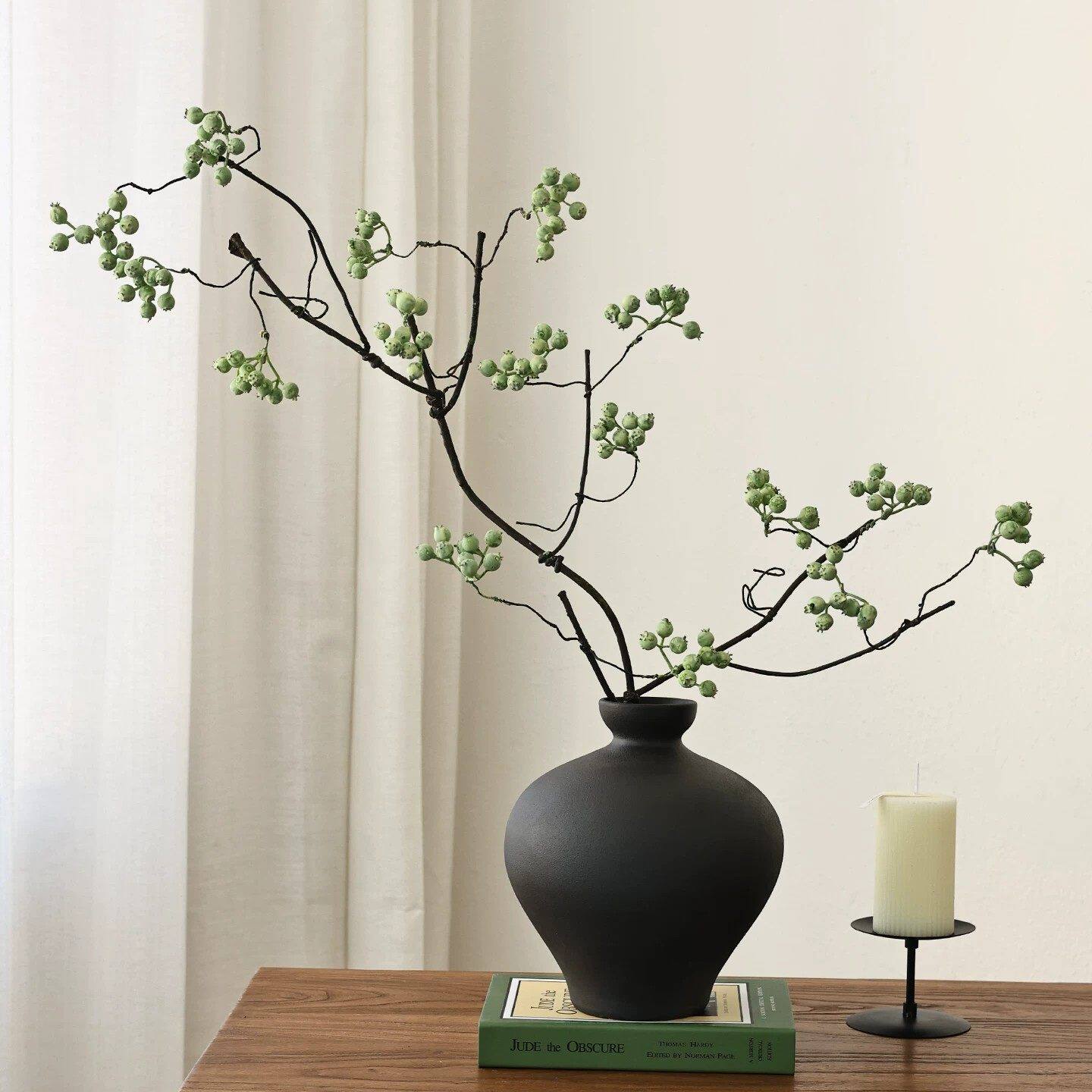 马桑果仿真花干花花束假花绿植摆设摆件干枝花瓶装饰侘寂风花艺