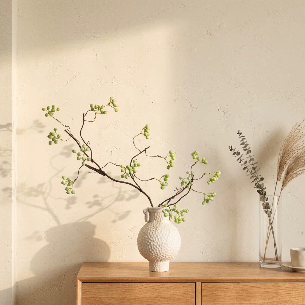 马桑果仿真花干花花束假花绿植摆设摆件干枝花瓶装饰侘寂风花艺