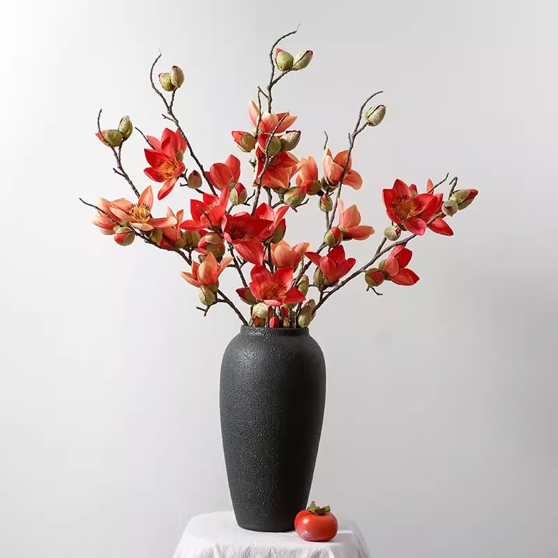 仿真花木棉花假花仿真花摆设客厅高级感轻奢餐桌装饰仿生高端花艺