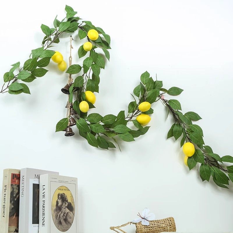 墙面挂饰彷真绿色植物人造柠檬藤条装饰家居餐桌气氛布置假花藤蔓,鲜花速递/花卉仿真/绿植园艺,仿真绿植,淘宝优惠券,粉丝福利购,淘宝优惠卷