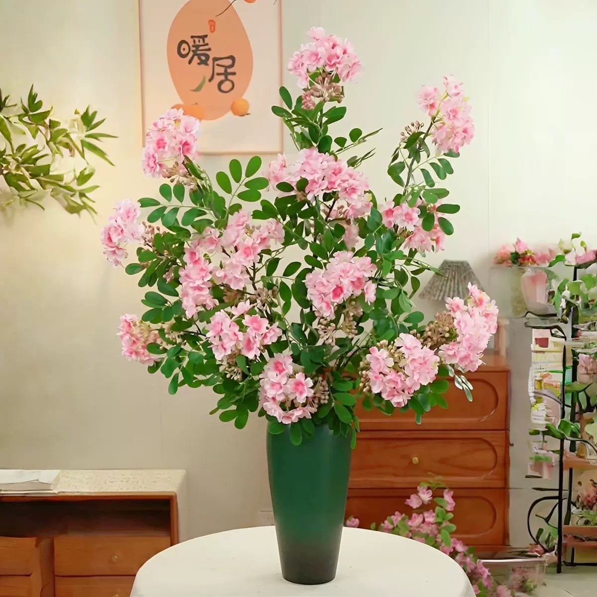 新款轻奢仿真含笑花绢花假花客厅餐桌摆件酒店民宿布景拍摄花艺