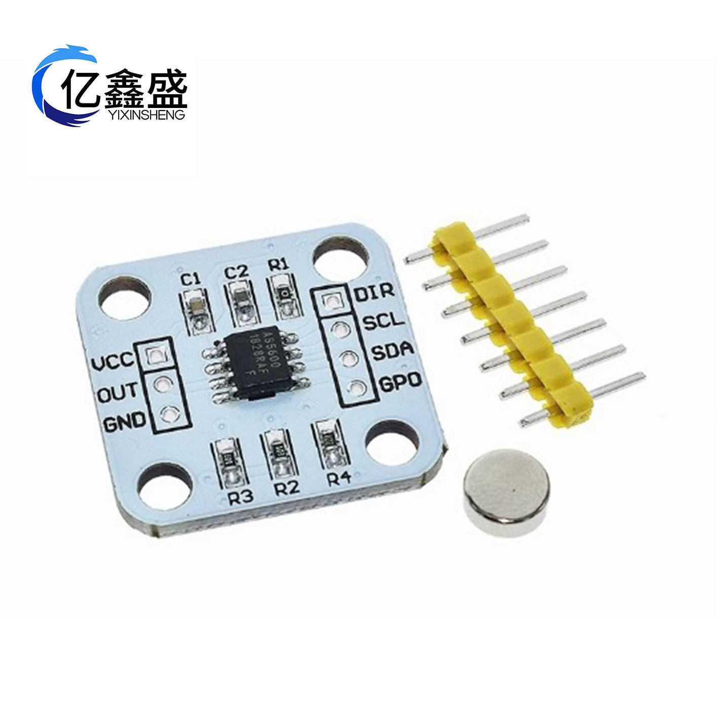 AS5600磁编码器 磁感应角度测量传感器模块 12bit高精度