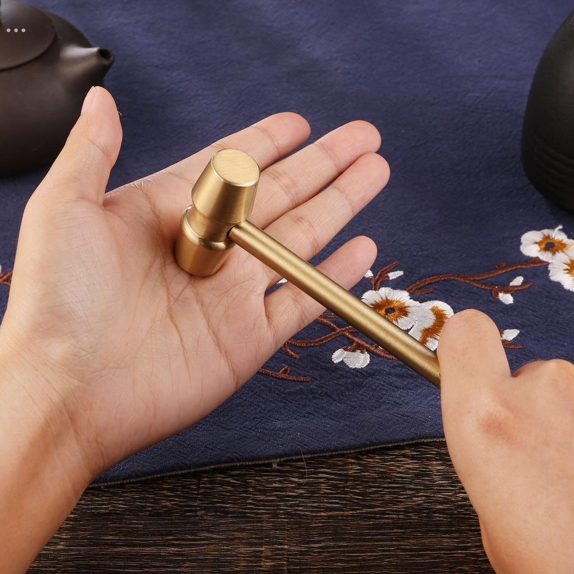 真铜黄铜小手锤实心纯铜锤敲彩蛋用小锤子砸钱罐小榔头男生手把件