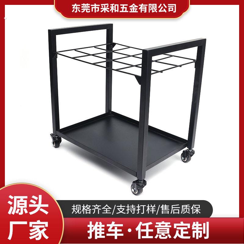 图纸放置架餐饮小推车商用酒店餐车二层不锈钢送餐车手推车铁艺移