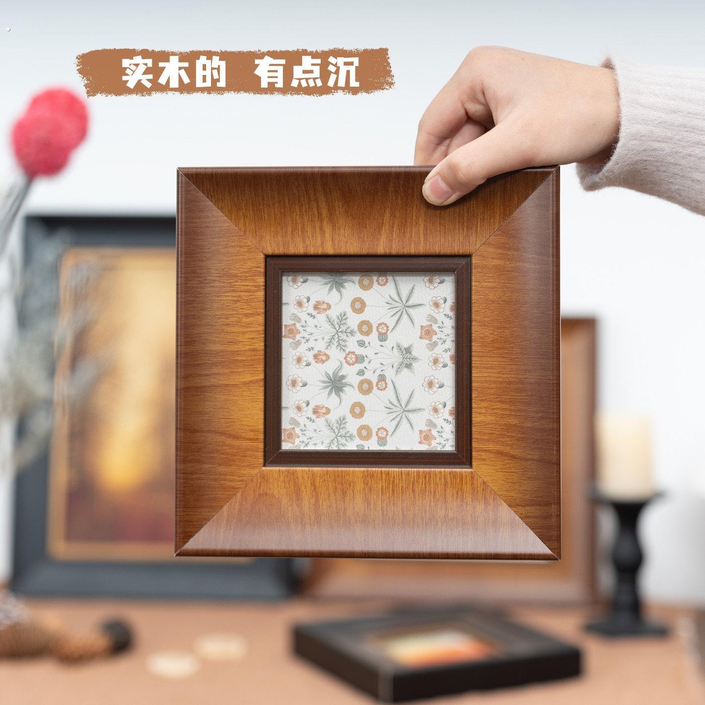 复古实木画框美式水彩油画框装裱中古风相框空框国画框挂墙可定制