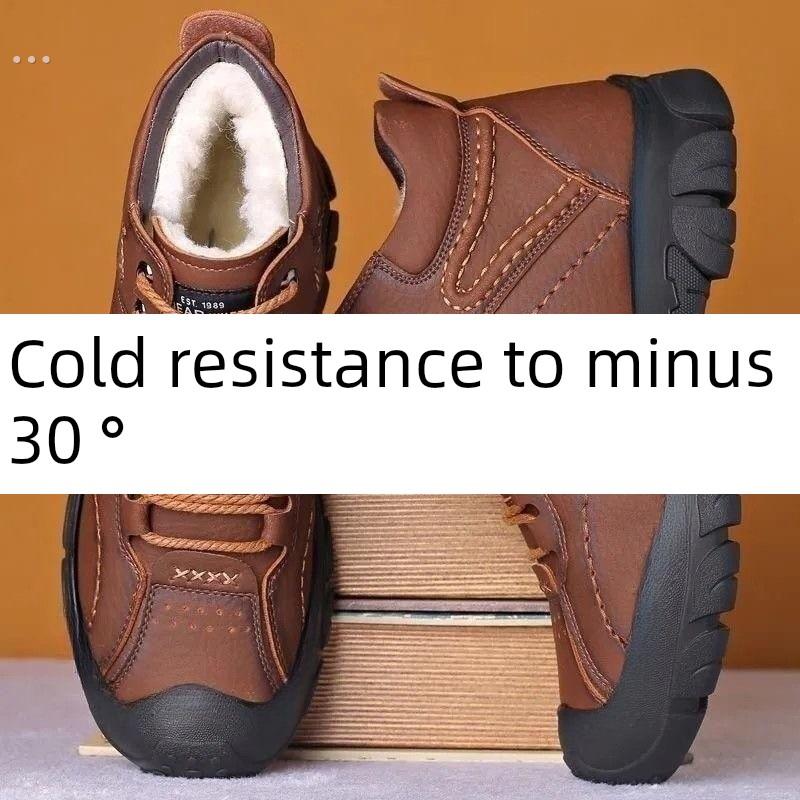 冬季棉鞋高帮棉皮鞋男士新款加厚保暖鞋子休闲棉鞋男款防寒雪地靴