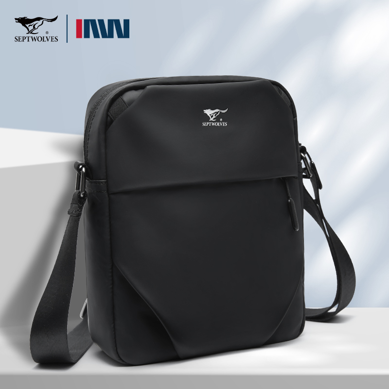 七匹狼竖款单肩包男款斜挎包