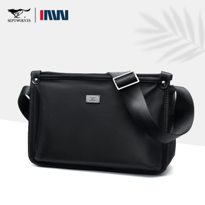 七匹狼男款公文包商务斜挎包牛津