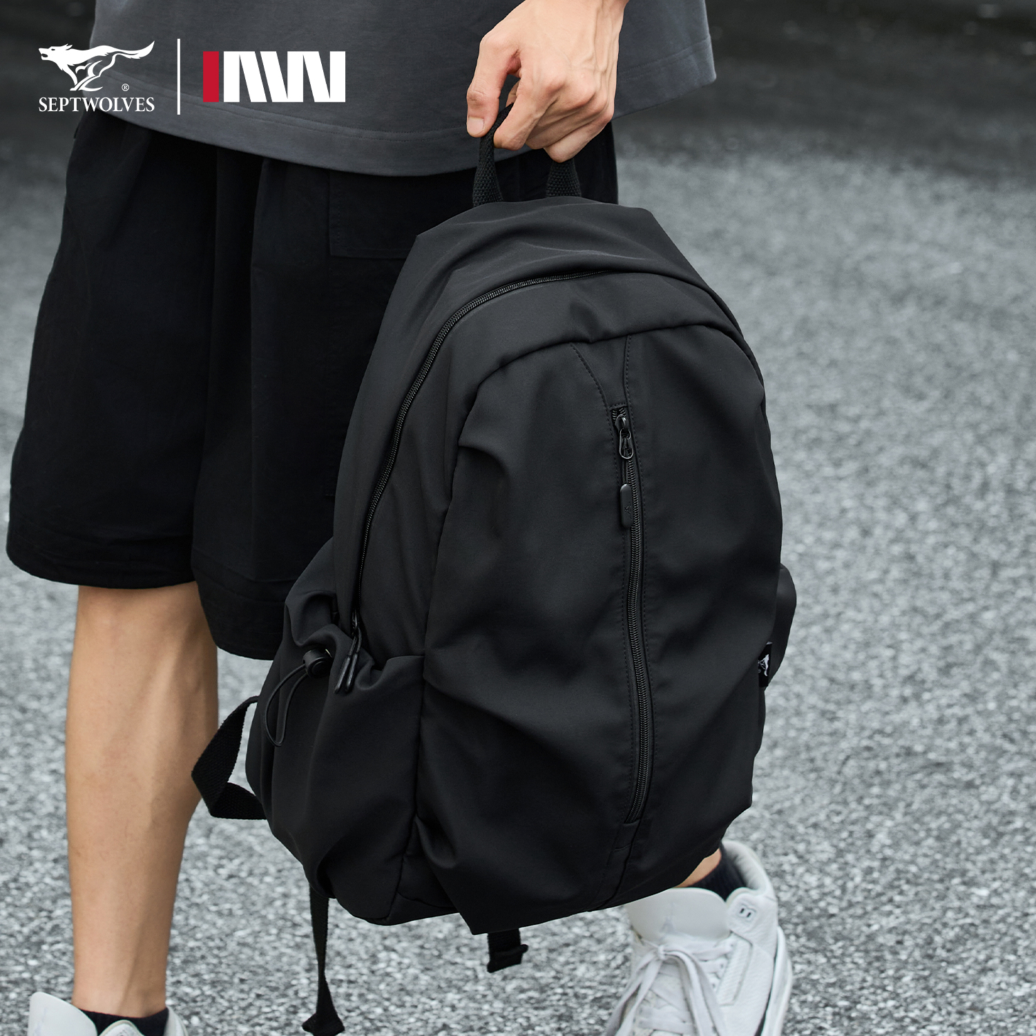 七匹狼简约背包男士双肩包休闲