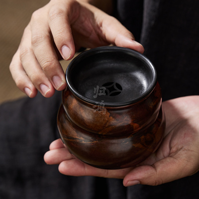 归鸿复古俘虏铜茶洗家用茶具配件建水禅意茶道零配水盂水洗茶渣缸