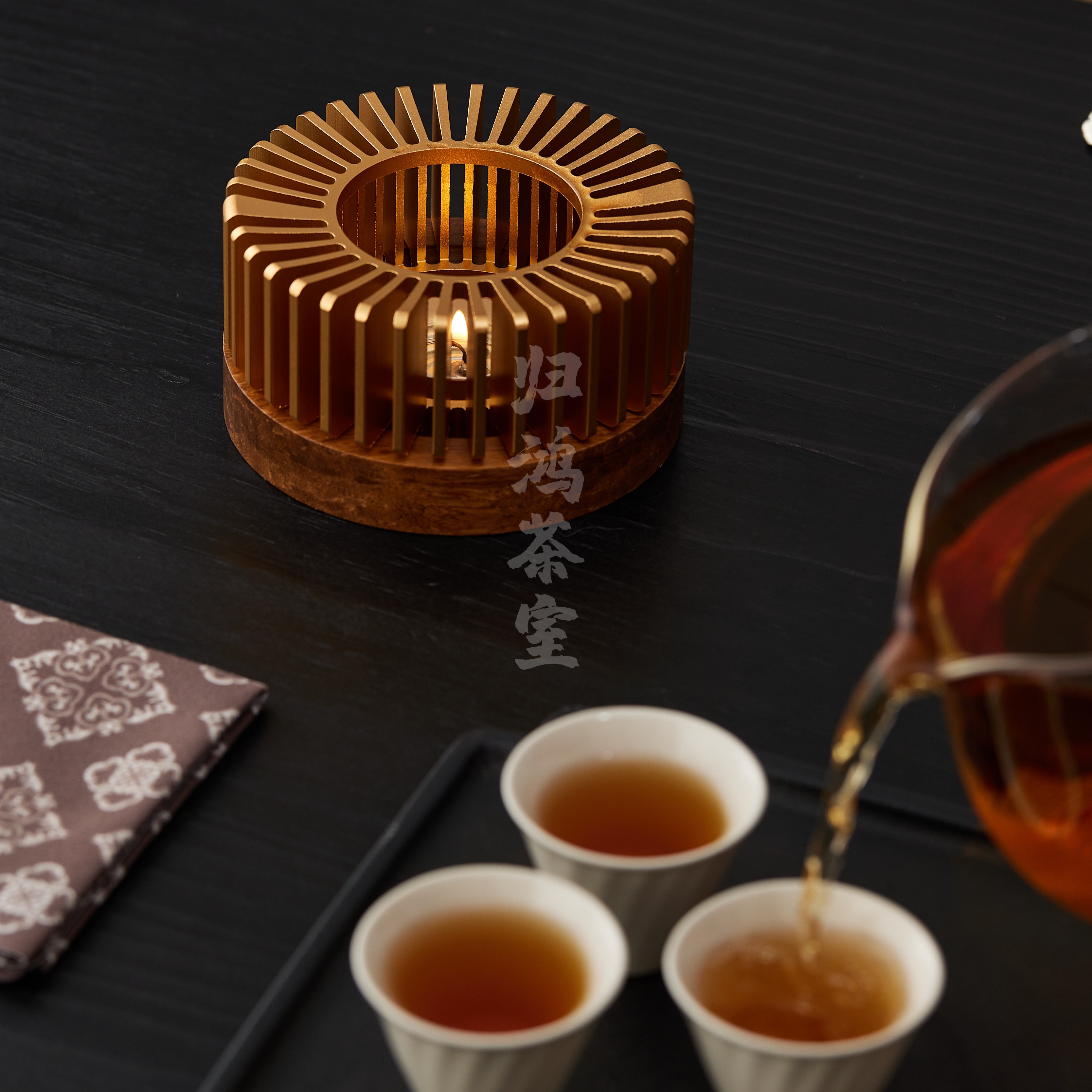 归鸿日式暖茶炉明火蜡烛温茶炉茶杯茶壶加热煮茶保温底座家用煮茶