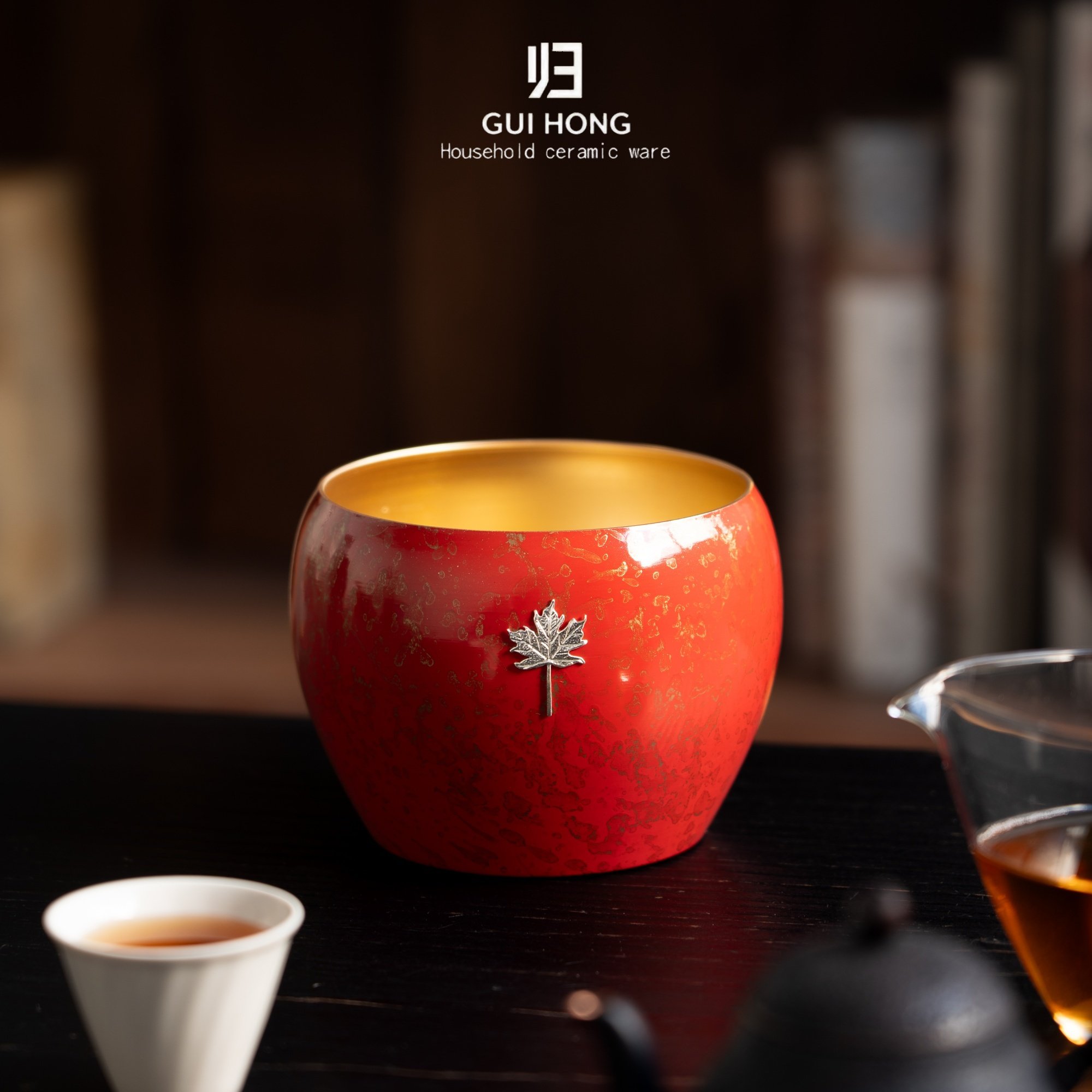 归鸿纯手工大漆高端纯铜建水中式银杏叶茶渣缸家用茶洗水盂废水桶,餐饮具,茶台废水/渣桶,淘宝优惠券,粉丝福利购,淘宝优惠卷