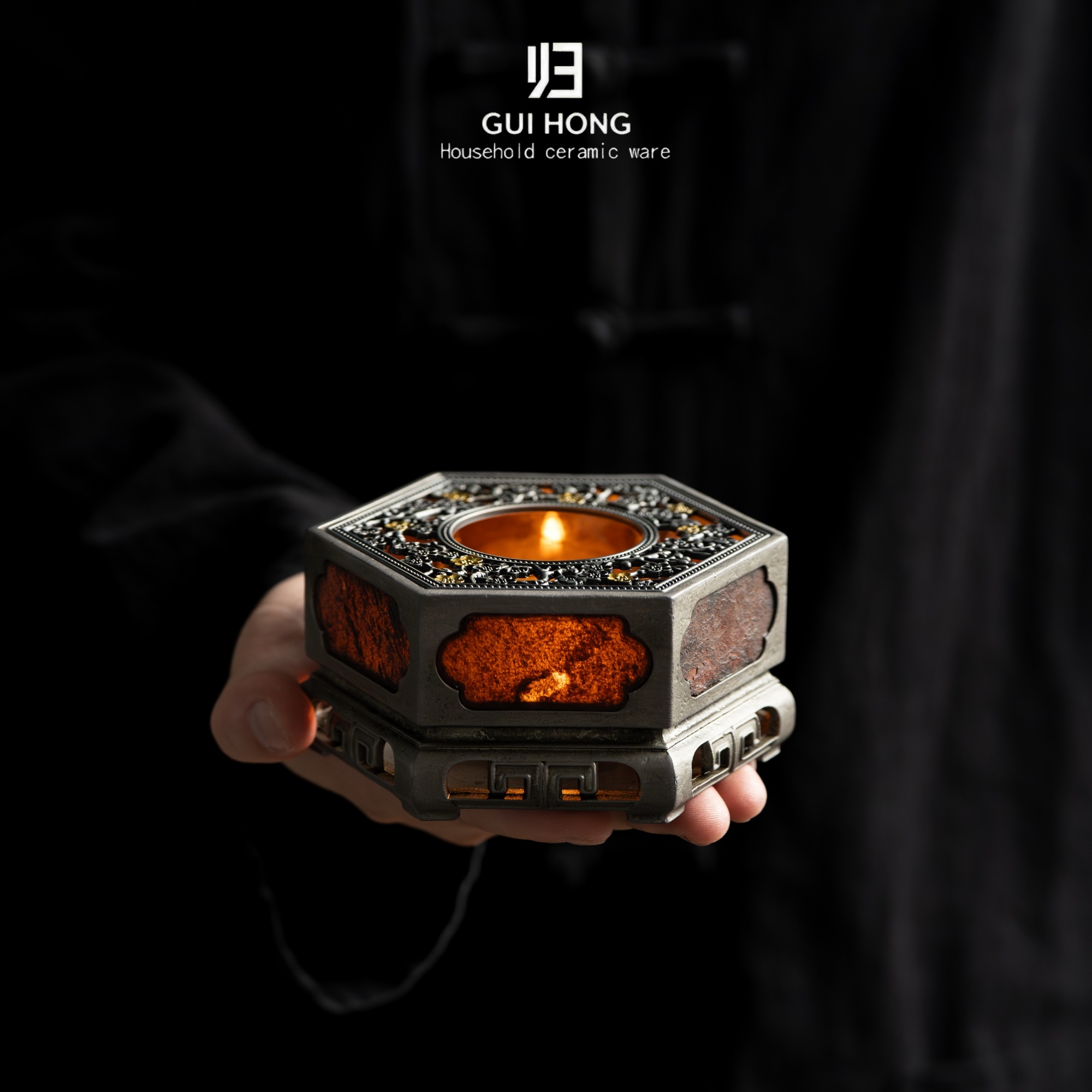 归鸿古锡温茶炉围炉煮茶炉蜡烛家用户外冬日暖茶煮水烤奶烧水炉